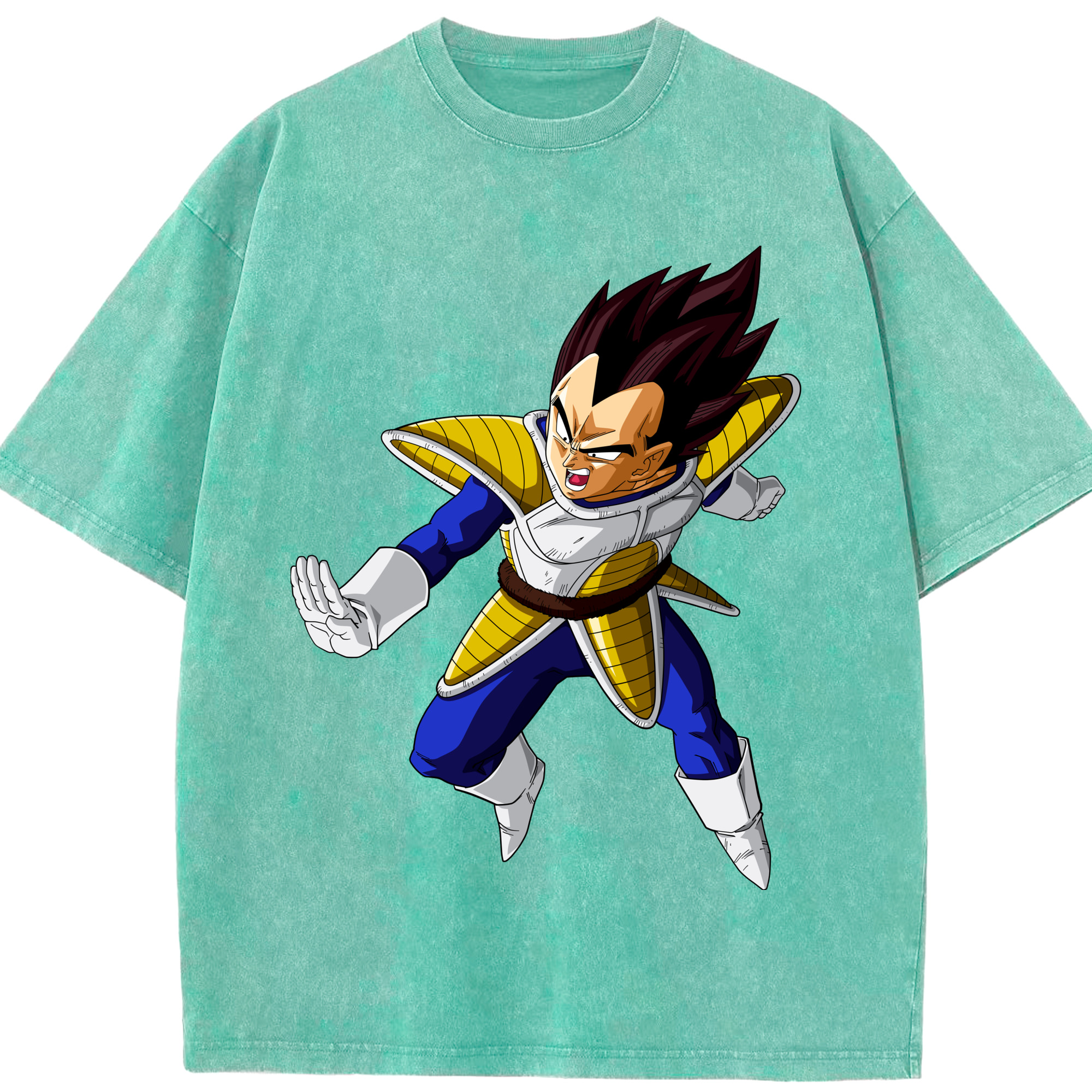 （画像用） ドラゴンボール ベジータ四世（Bejīta Yonsei）DRAGON BALL Vegeta IV 綿100% ヴィンテージ風 半袖Tシャツ（フロントプリント）